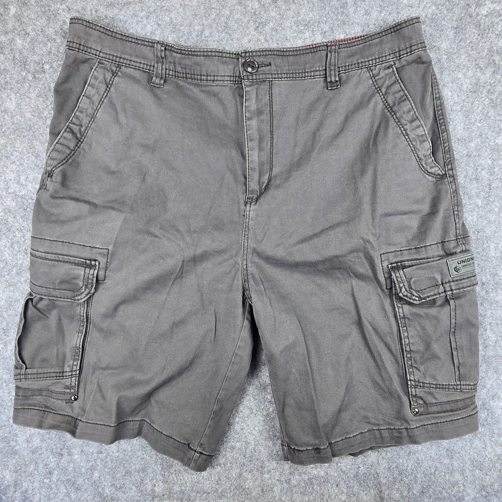 Unionbay Cargo Shorts Mens 42‎ Gray Authentic Fit Stretch Utility YB91750